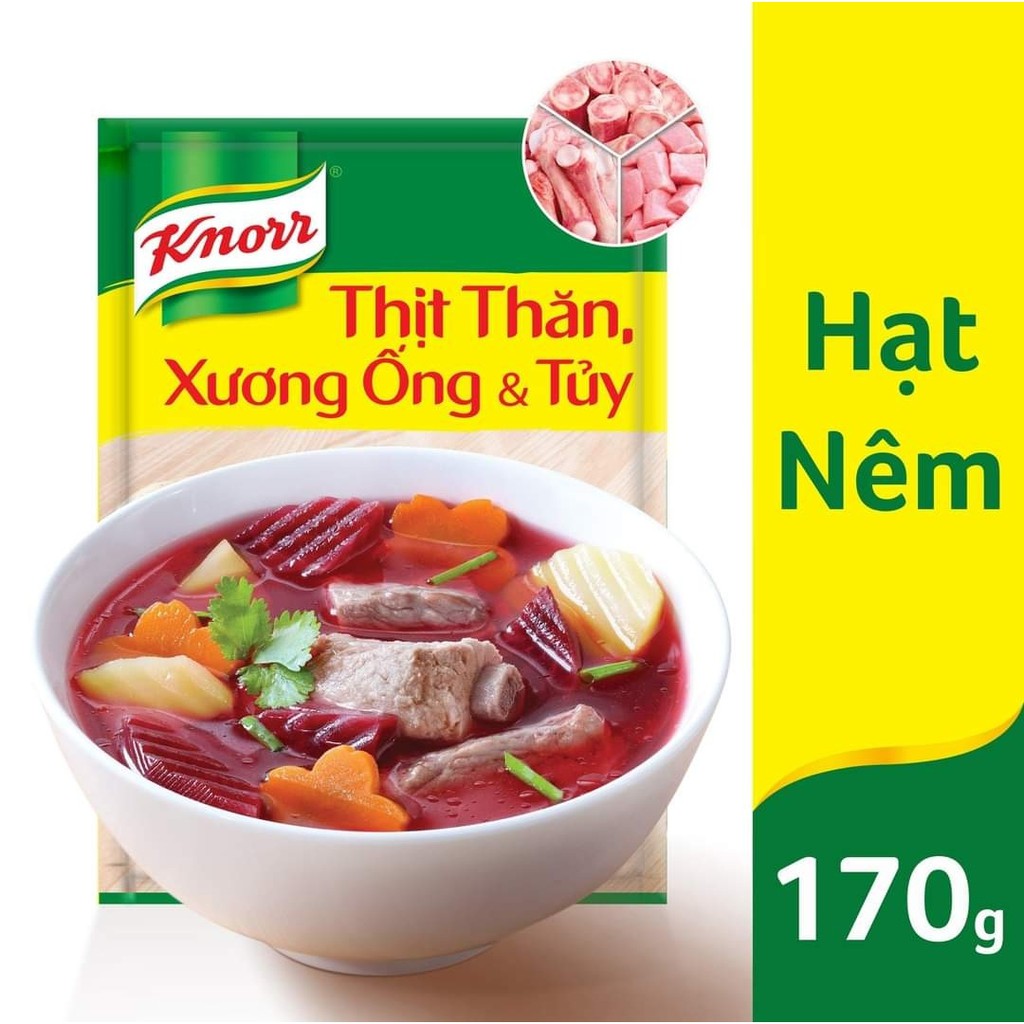 Hạt nêm Knorr 170g thịt thăn xương ống gói nhỏ ngon ngọt chính hãng 1k freeship