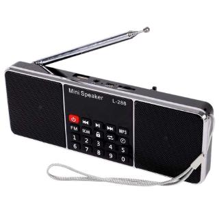 L-288 Mini Portable FM Radio Speaker Stereo Music Player with TFCard USB Disk LCD Screen Volume Control Rechargeable Loudspeaker