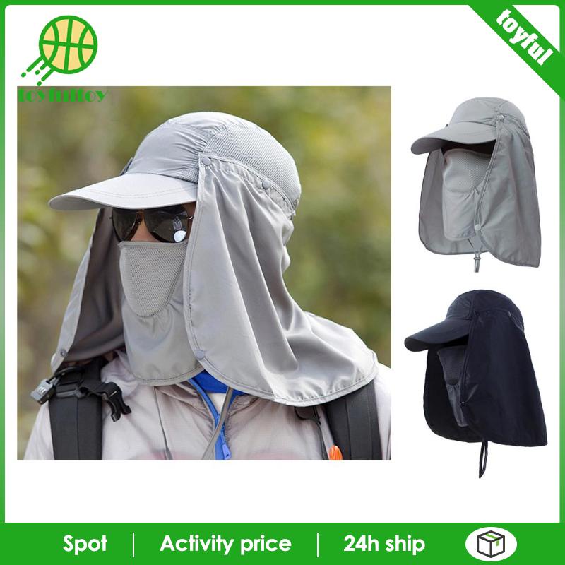 Mũ Lưỡi Trai Có Tấm Che Phủ Cổ Chống Nắng Màu Xanh Dương Đậm Dùng Khi Câu Cá Ngoài Trời