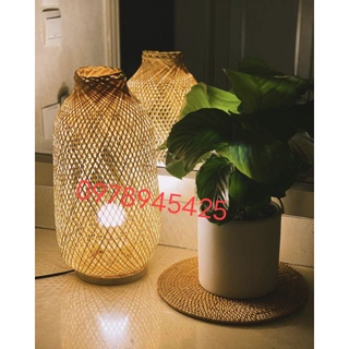Đèn tre đèn mây tre đèn thả mây tre cơ sở sản xuất đèn mây tre đan