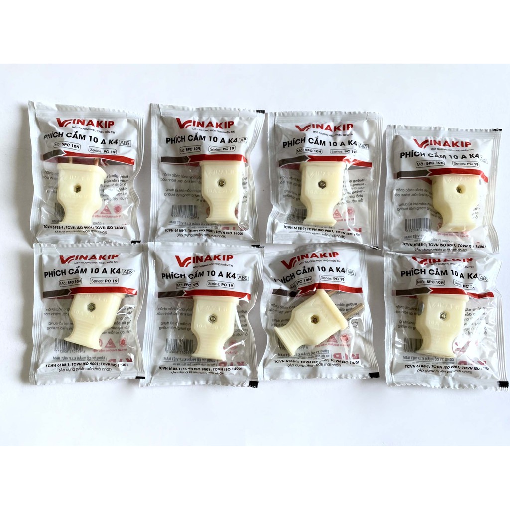 Phích cắm điện vinakip 10A chân tròn