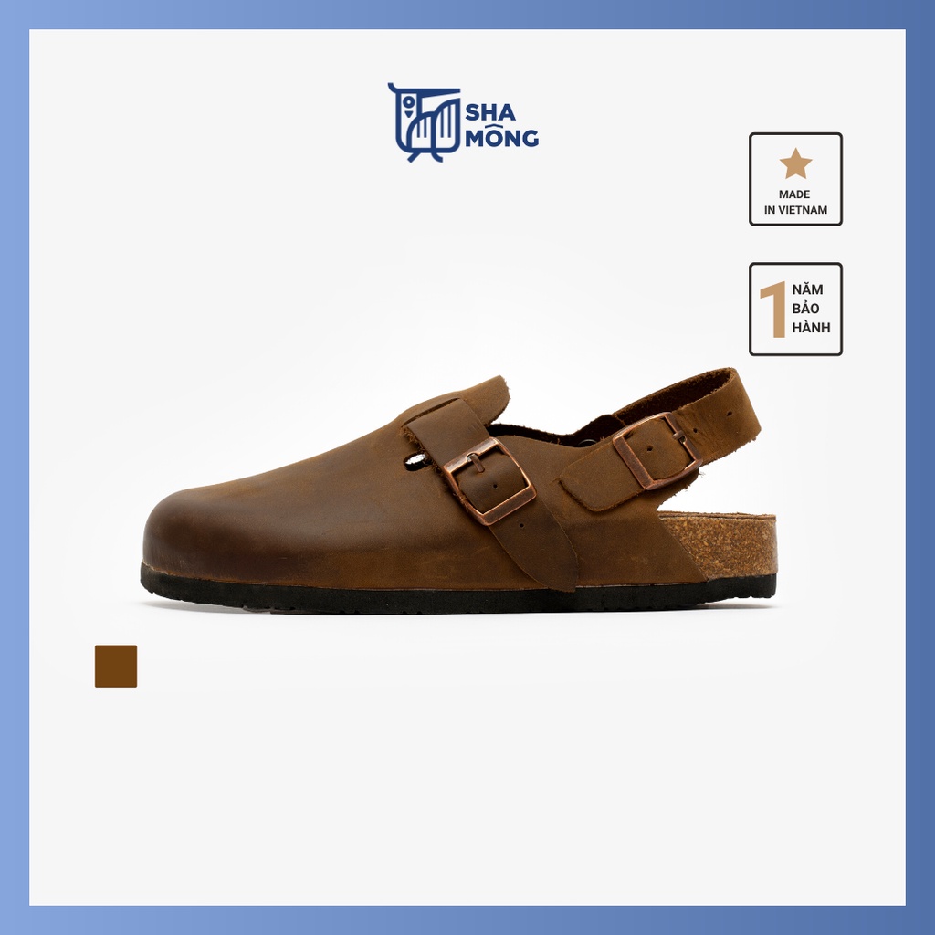 Sục đế trấu da thật by Shamong vintage made in Vietnam bảo hành 1 năm mã SDT