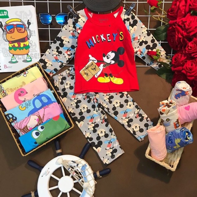 Bộ cotton micky cho bé trai