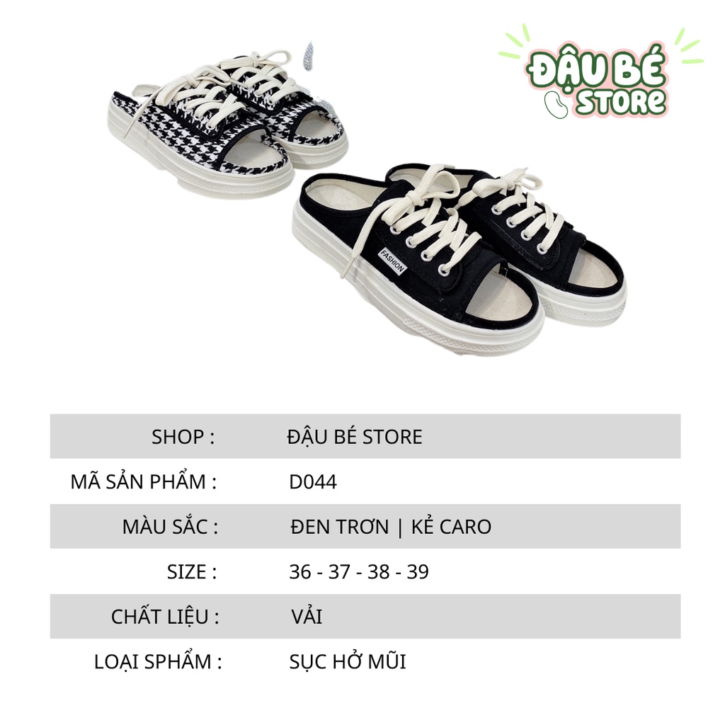 Giày Sục Thể Thao Đế Xuồng Hở Mũi Thời Trang Hàn Quốc - Dép Nữ Quai Ngang Đế Cao 3P Buộc Dây Sang Chảnh - D044 - Daube