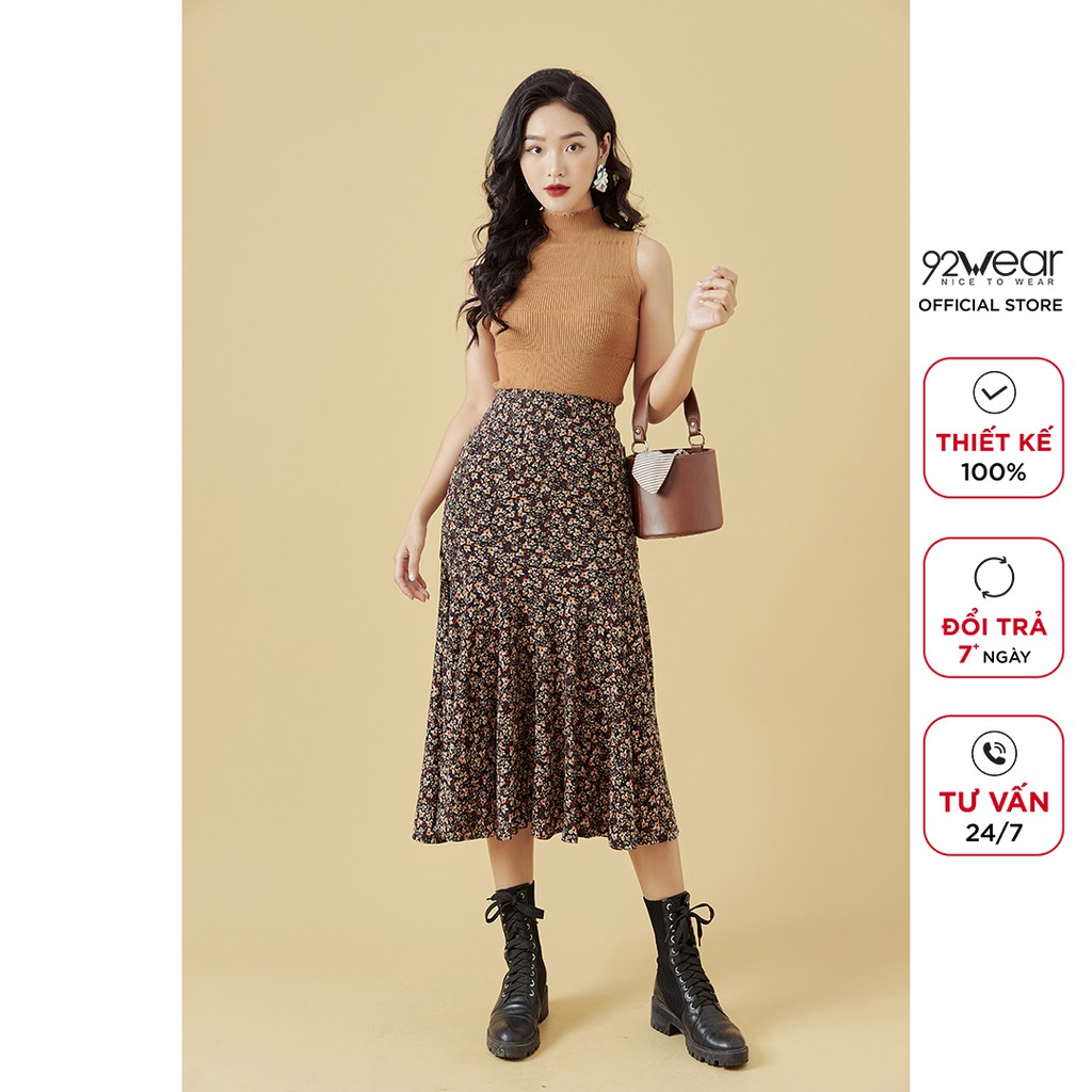 Áo len nữ 92WEAR màu màu Be Ghi mỏng sexy sát nách thiết kế bacsic trơn hàn quốc cổ cao trơn đẹp ALA0051 | BigBuy360 - bigbuy360.vn
