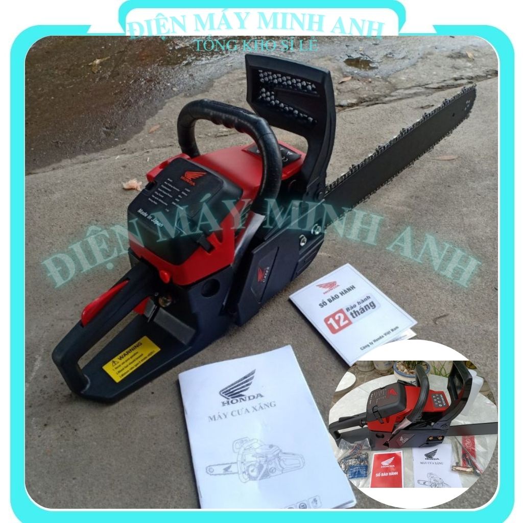 Máy cưa gỗ cầm tay mini cưa lọng xích chạy xăng cắt tỉa cành cây HONDA CX68 với Lam Dài 55CM