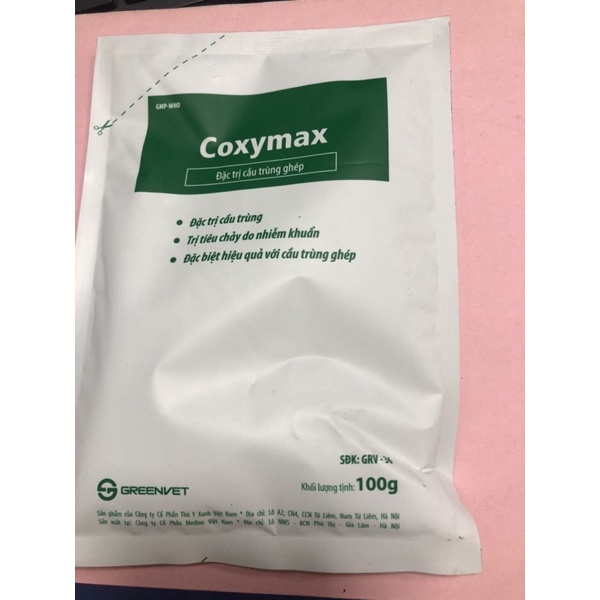 Coxymax cầu trùng ghép, phân sáp vàng, sáp nâu, sáp đen gói 100g