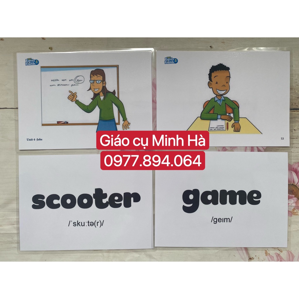 Flashcards Family and Friends 1-phiên bản 2nd-183 thẻ ép plastic