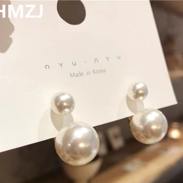 bông tai hạt bẹt phong cách tiểu thư, khuyên tai đeo dc 2 phong cách