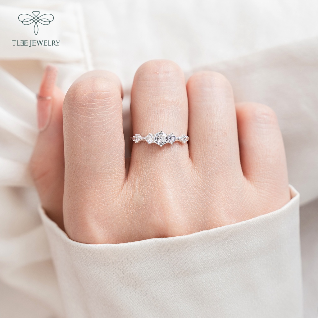 Nhẫn bạc nữ TLEE Snow Princess Fre nạm đá lấp lánh NCJ A0156