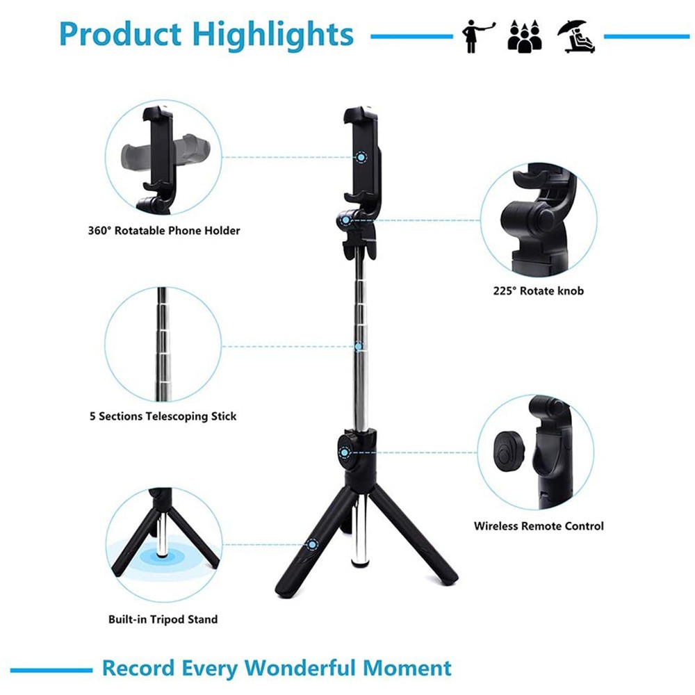 ✳♙♛Gậy chụp ảnh tự sướng dành cho điện thoại di động Gậy chụp ảnh tự sướng Bluetooth tất cả trong một cho điện thoại di | BigBuy360 - bigbuy360.vn