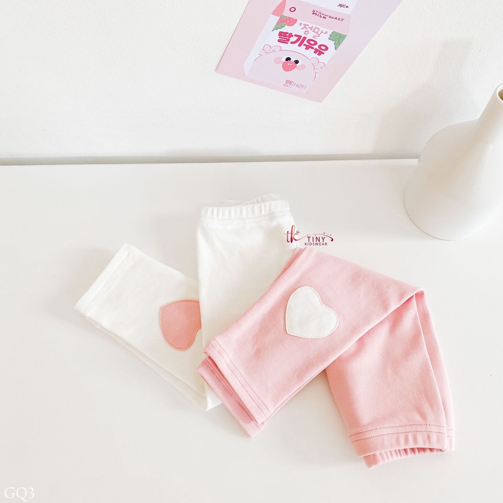 Quần Legging Cho Bé Gái, Quần Tất Lót Lông Cho Bé Gái Họa Tiết Trái Tim [GQ3]