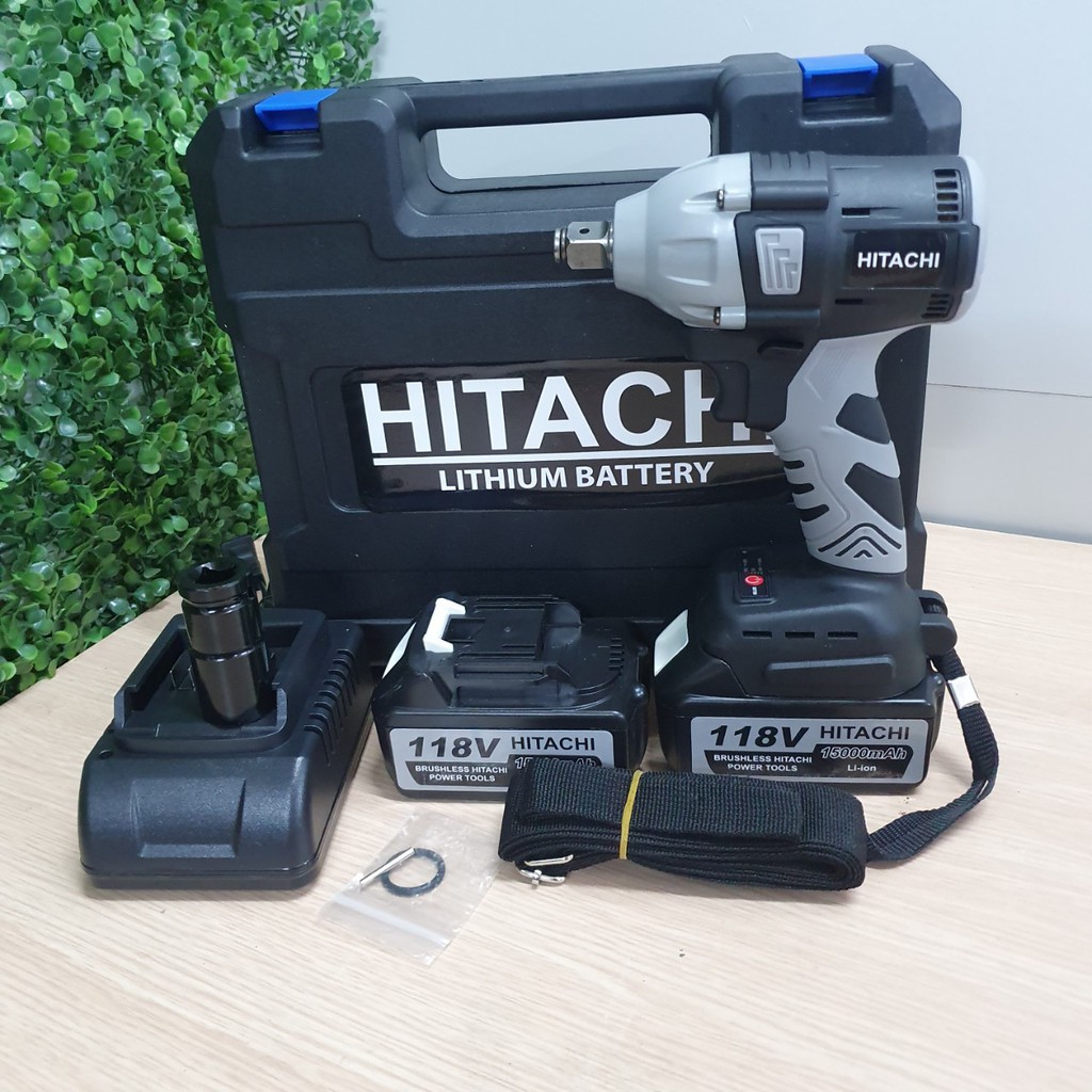 Máy siết bulong Hitachi 118V 5A, Máy bắn vít, Máy vặn ốc vít, Dùng Pin Động cơ không chổi Than