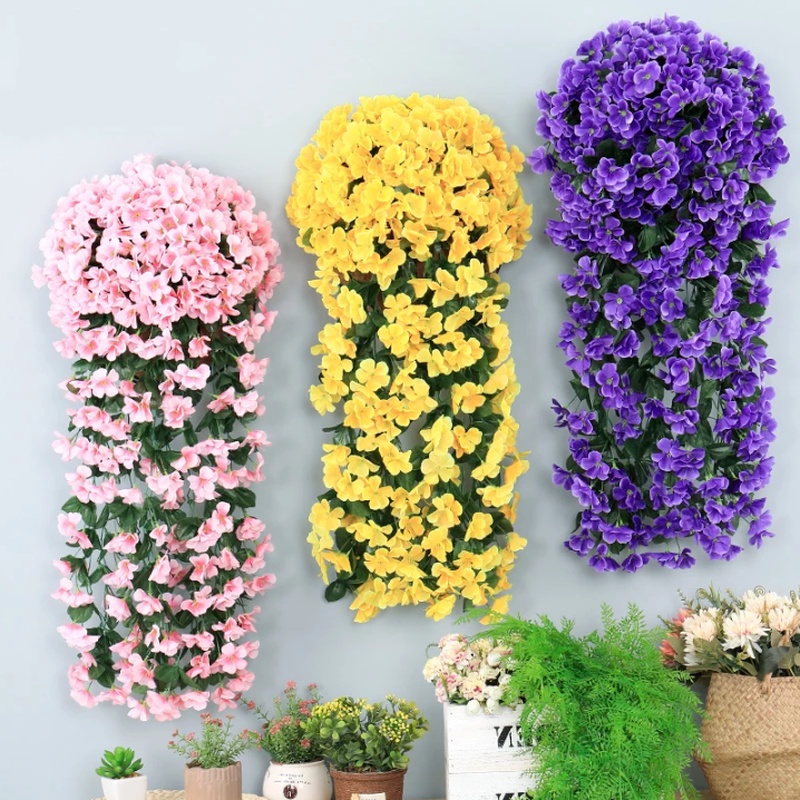 Dây Hoa Violet Nhân Tạo 78cm Treo Tường Trang Trí Nhà Ở/Văn Phòng/Sự Kiện Đa Năng