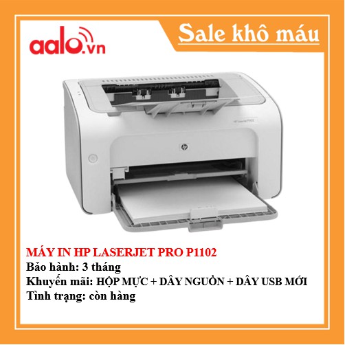 MÁY IN HP LASERJET PRO P1102 - KÈM HỘP MỰC , DÂY NGUỒN , DÂY USB MỚI - AALO.VN