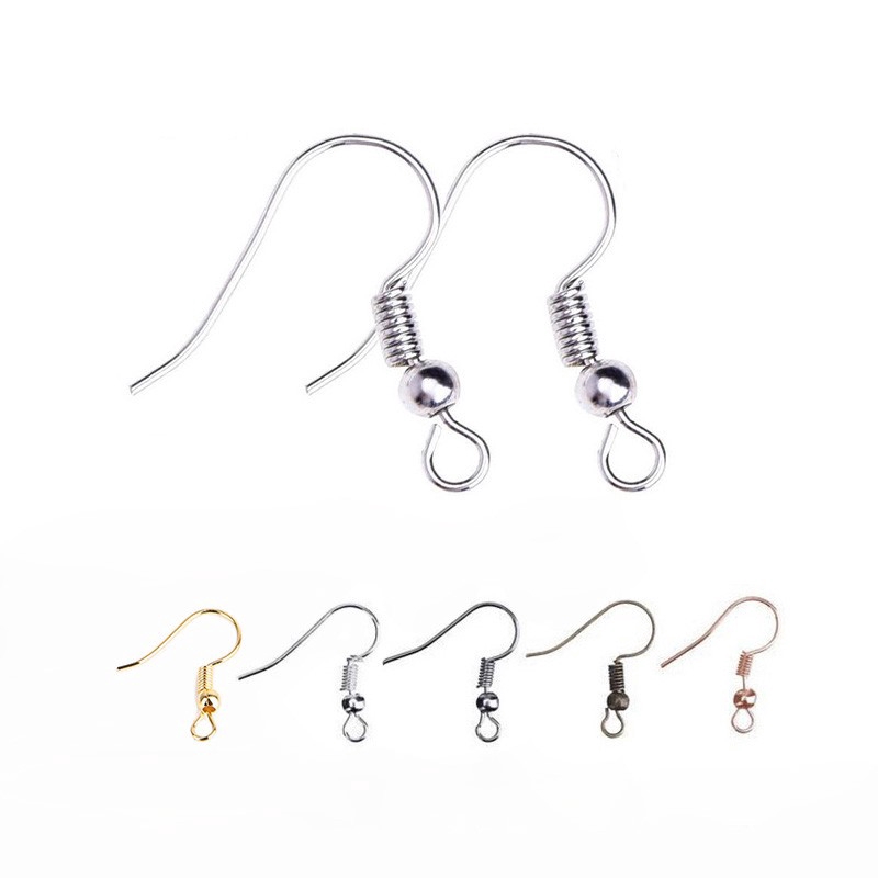 Set 100 móc khuyên tai làm từ kim loại làm trang sức DIY 19mm chất lượng cao