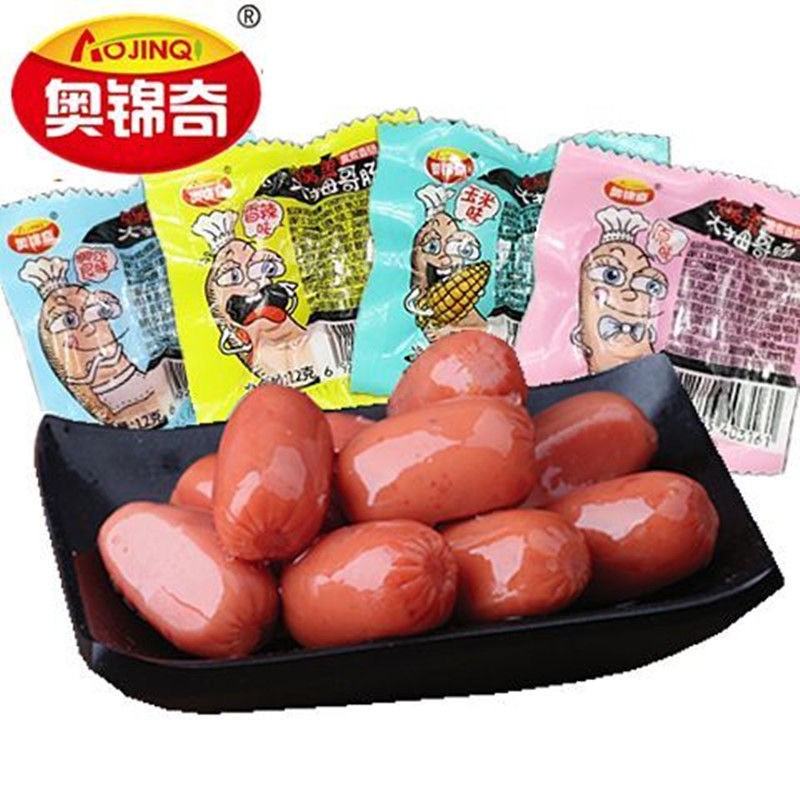 50 TÚI 100 VIÊN - LOẠI NGON - XÚC XÍCH NGÔ - CAY - THỊT NƯỚNG -XÚC XÍCH BI