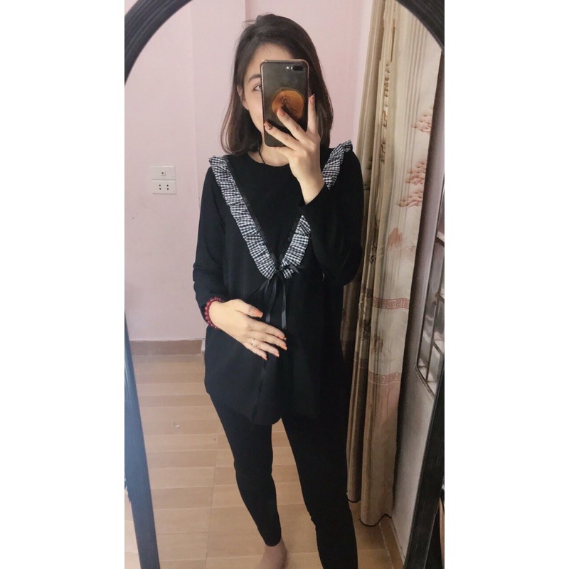 Áo Bầu Thiết Kế Hàng Đẹp, Chất Cotton 100% Đẹp form Chuẩn
