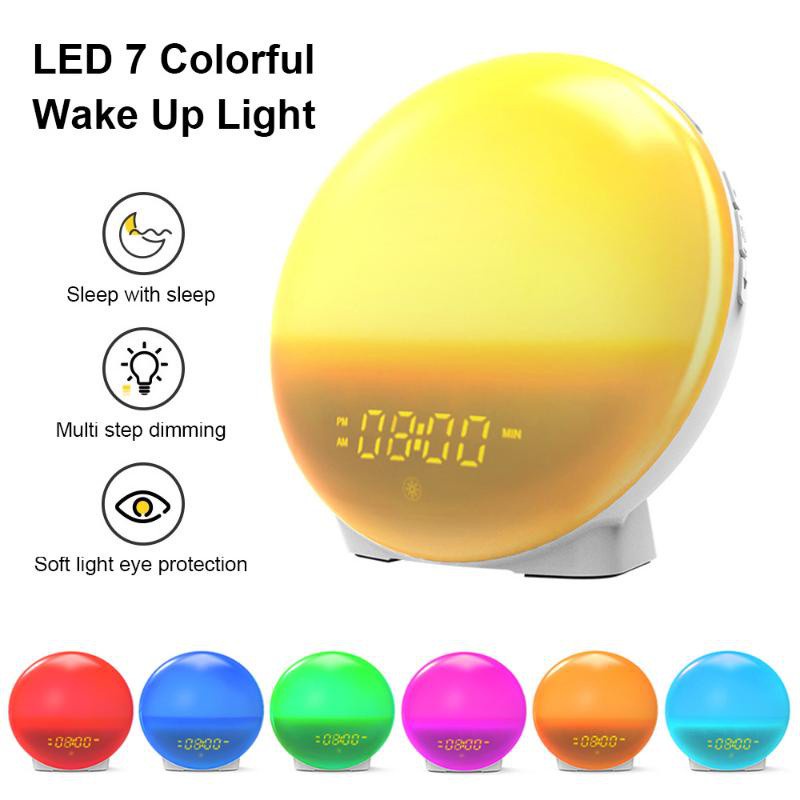 Colorful Led Wake-up Alarm Light, Sunrise And Sunset Charging Room Night Light Atmosphere To Simulate Nature