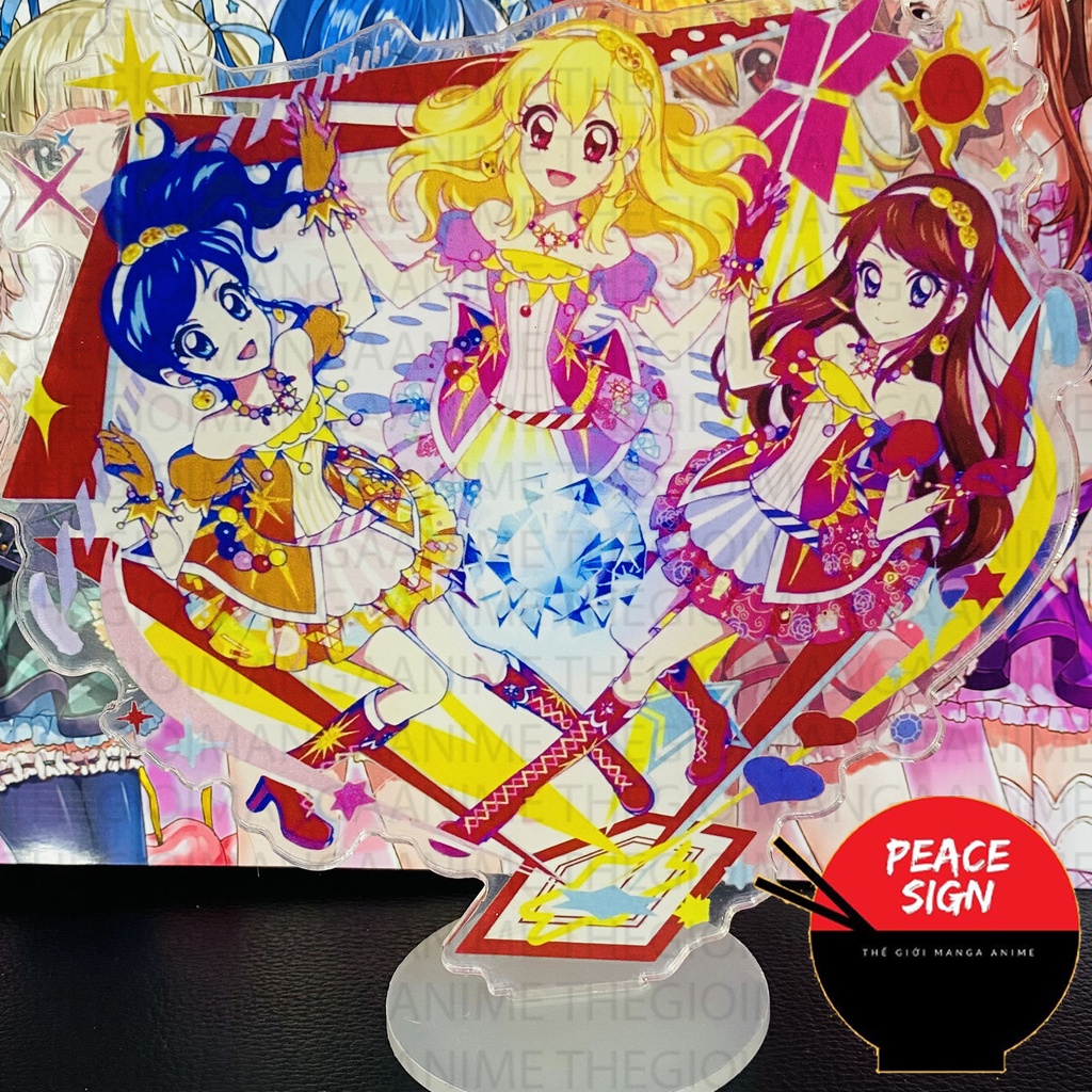 ( NEW 1 ) Mô hình nhân vật mica standee AIKATSU in hình anime chibi trang trí trưng bày