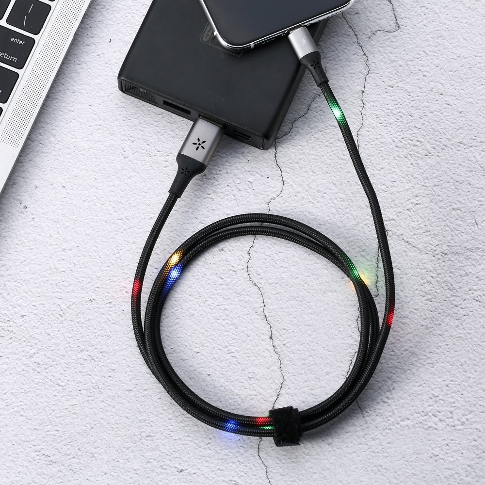 Cáp Sạc Nhanh Iphone Tích Hợp Đèn LED REMAX RC-133i Phát Sáng Theo Nhạc Cao Cấp Sạc Nhanh Iphone Ipad