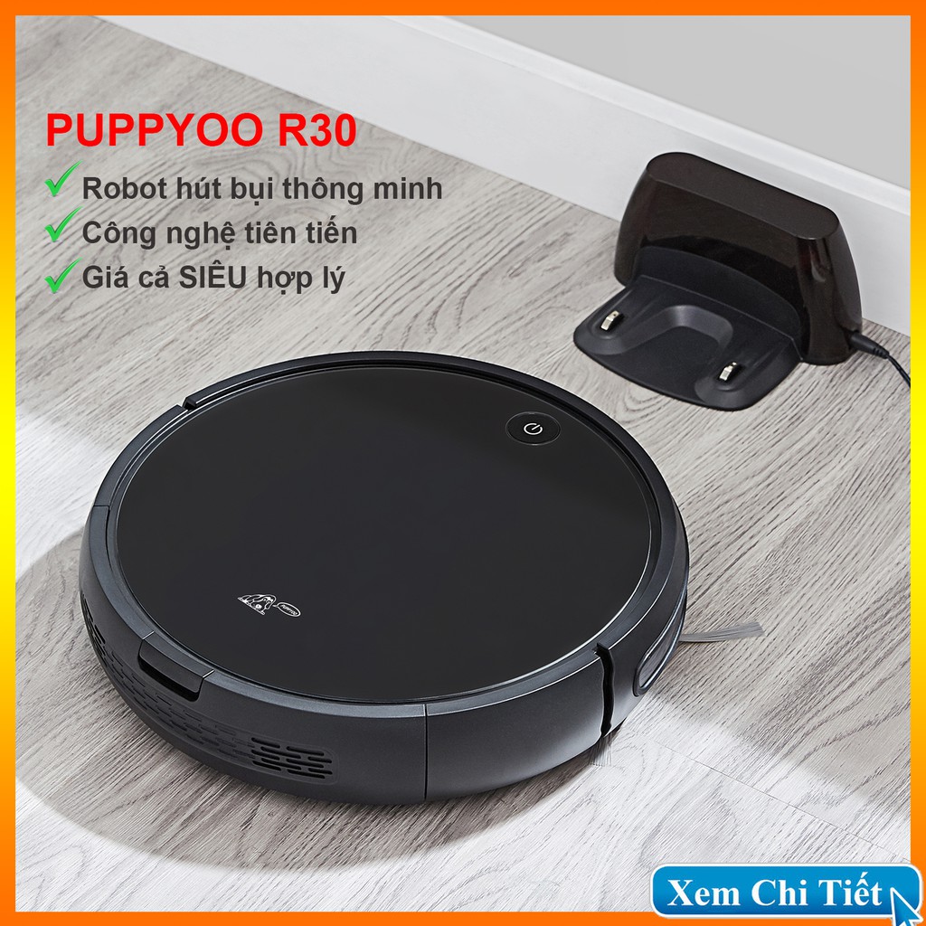 [CHÍNH HÃNG] PUPPYOO Combo Robot Hút Bụi Lau Nhà R30 Pro Và Máy Hút Bụi Cầm Tay Không Dây T10 Mix Bảo Hành 24 Tháng