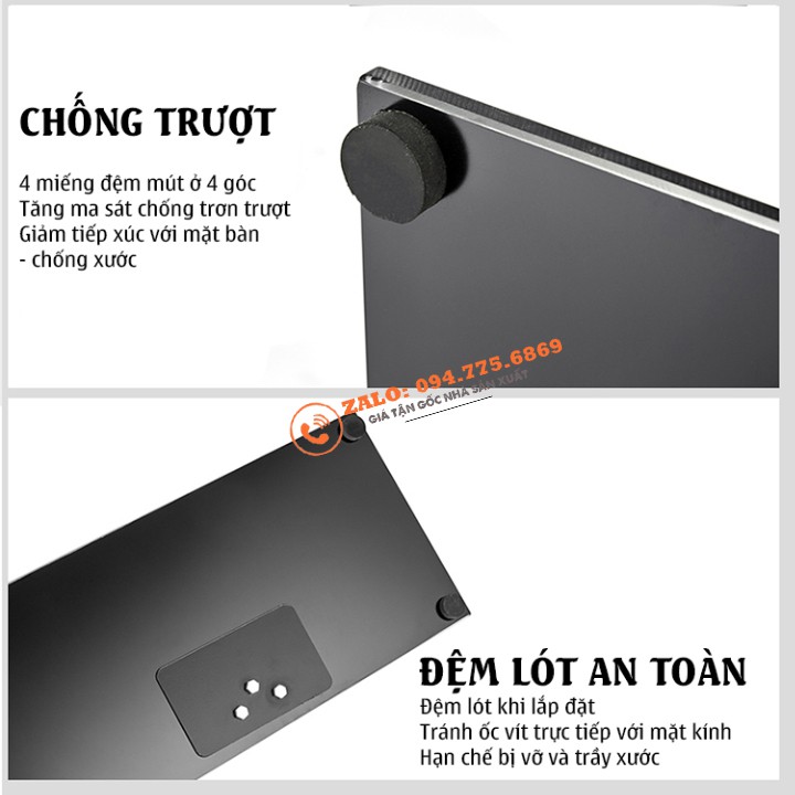 Chân Đế Tivi Đa Năng Mặt Kính Cường Lực ErgoTek E607 40 - 65 - 70 Inch - Chân Tivi Đặt Bàn - Chân Màn Hình Chắc Chắn