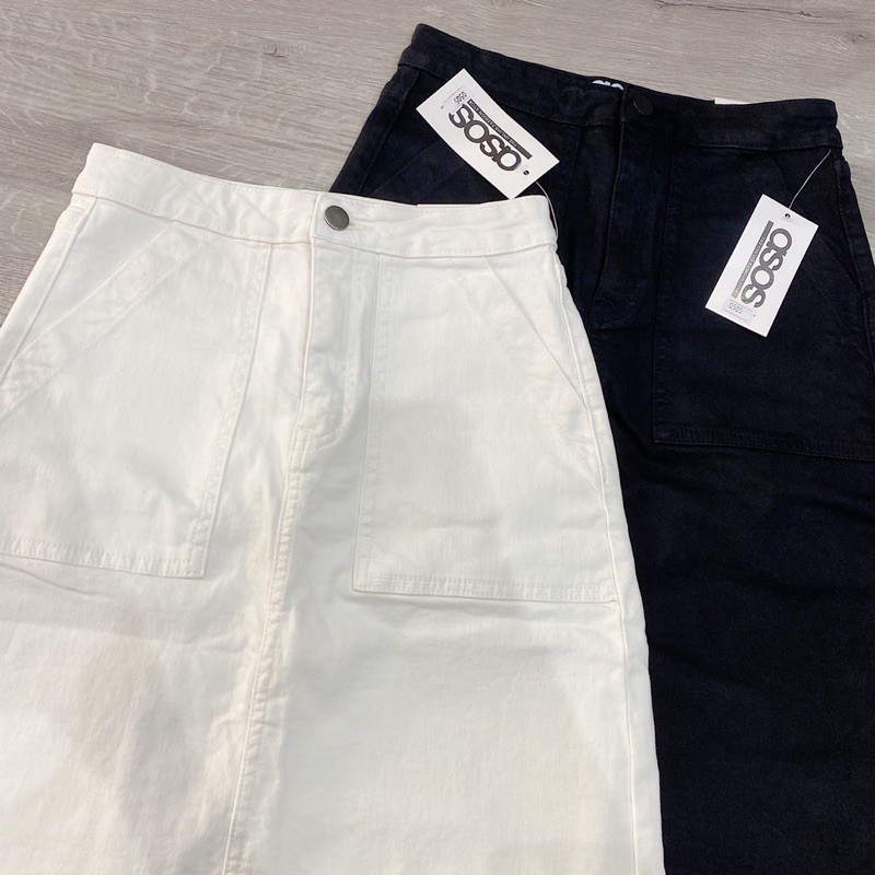 [Mã FADIRECT20 giảm 20K đơn 150K] Chân váy jeans midi Asos form chuẩn xinh, lưng cao trên rốn (hình thật) | BigBuy360 - bigbuy360.vn