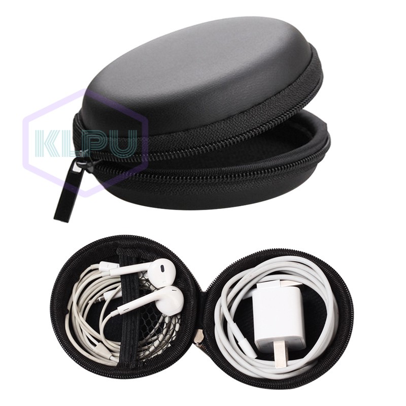 Earphone Holder Case Carrying Hard Box Headphone Earbuds Memory Card USB Cable Storage Bag