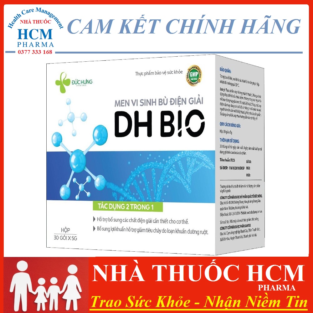 Men vi sinh bù điện giải tăng sức đề kháng probiotic DH BIO bào tử lợi khuẩn giảm đầy hơi tiêu chảy chướng bụng 30 gói