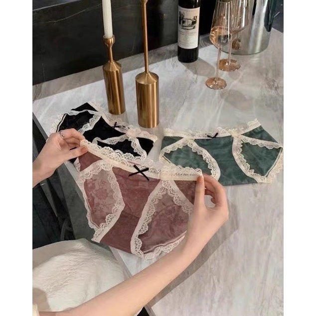 Sét 5 Quần Lót Nữ ❤️Quần Chíp Su Viền Ren Cao Cấp Mềm Mại Kháng Khuẩn Sexy Gợi Cảm QL19