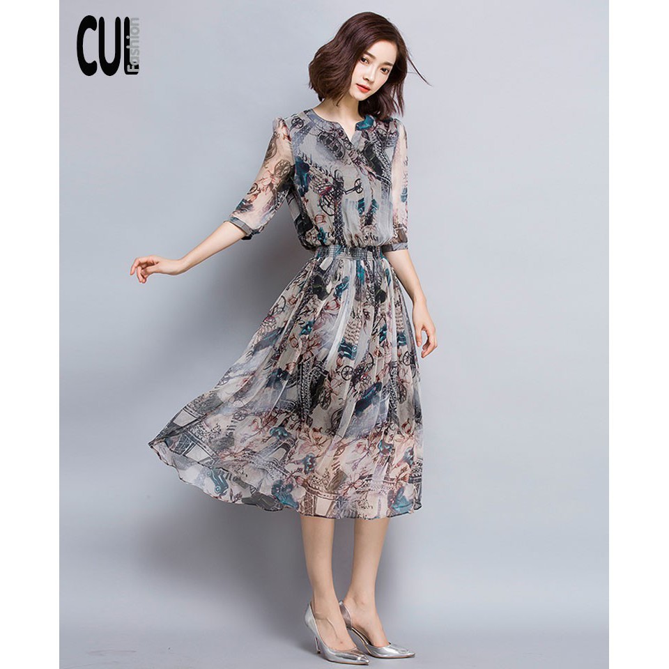 Đầm Maxi Đi Biển Sát Nách Phối Ren - MMS23