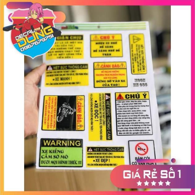 Bộ 11 tem cảnh báo keo nổi