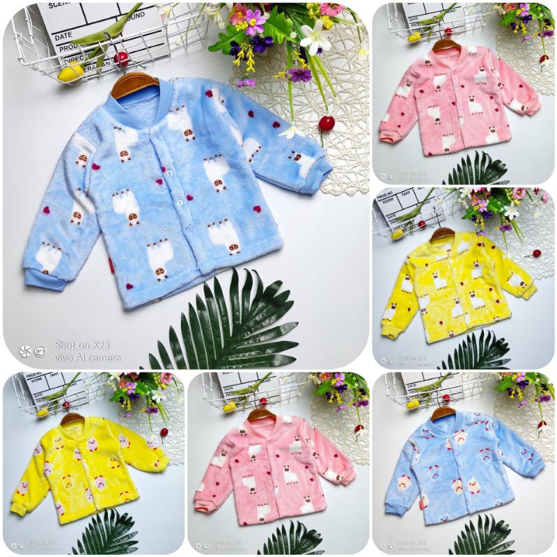 Áo Khoác Lông Tuyết Mềm Ấm Cho Bé Sơ Sinh 3-10kg