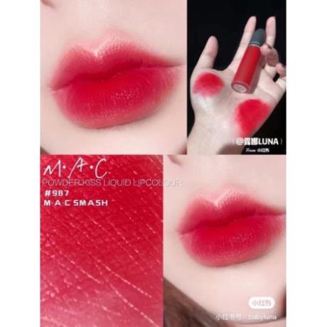 Son Kem Mac Powder Kiss Liquid Lipcolour - màu 987 988 989 990 991 994 997 998 xịn 💄