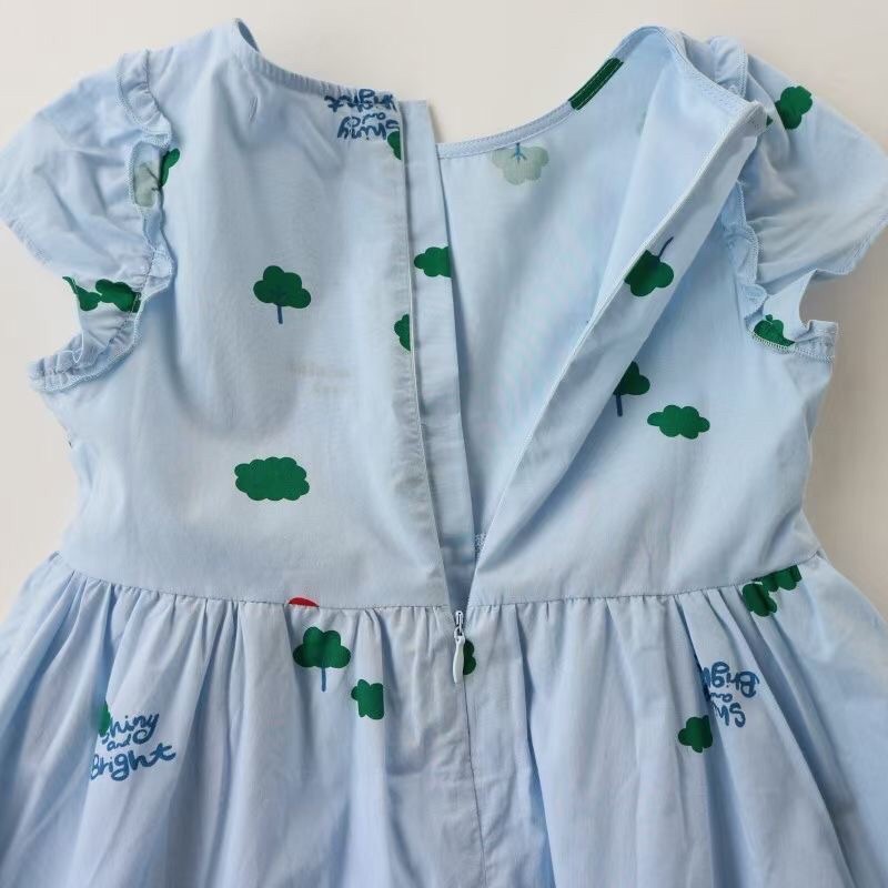 Váy bé gái Balabala 4-6 tuổi Váy ngắn tay cánh tiên giản dị cotton cao cấp V 0521