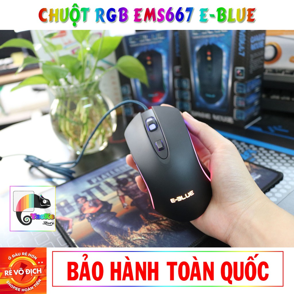 Chuột Eblue EMS667 RGB Gaming Black