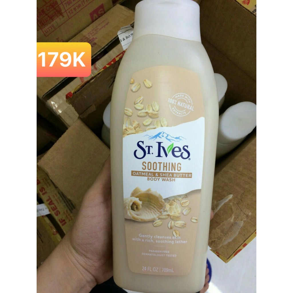 Sữa Tắm St.Ives Lúa Mạch Và Bơ 709ml Oatmeal & Shea Butter Body Wash