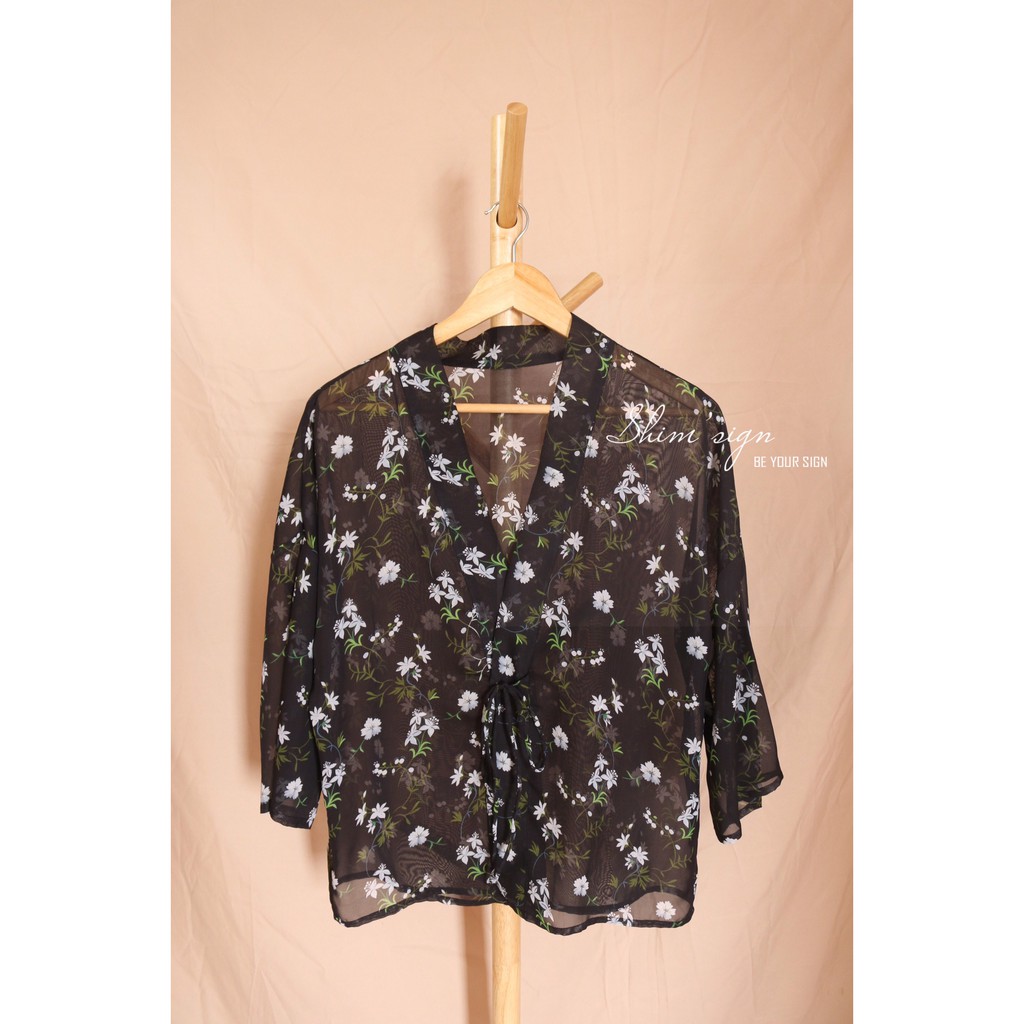 Khoác kimono voan - tự may