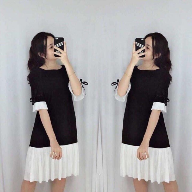 Đầm Bigsize. Đầm suông chân voan dập MS805. Inbox để được shop tư vấn size