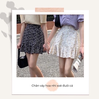 Chân váy hoa nhí xoè đuôi cá- Ảnh thật ở cuối