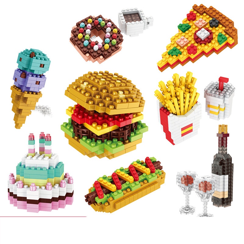 Bộ Đồ Chơi Lắp Ráp Hình Bánh Hamburger Khoai Tây Chiên GYLMY58