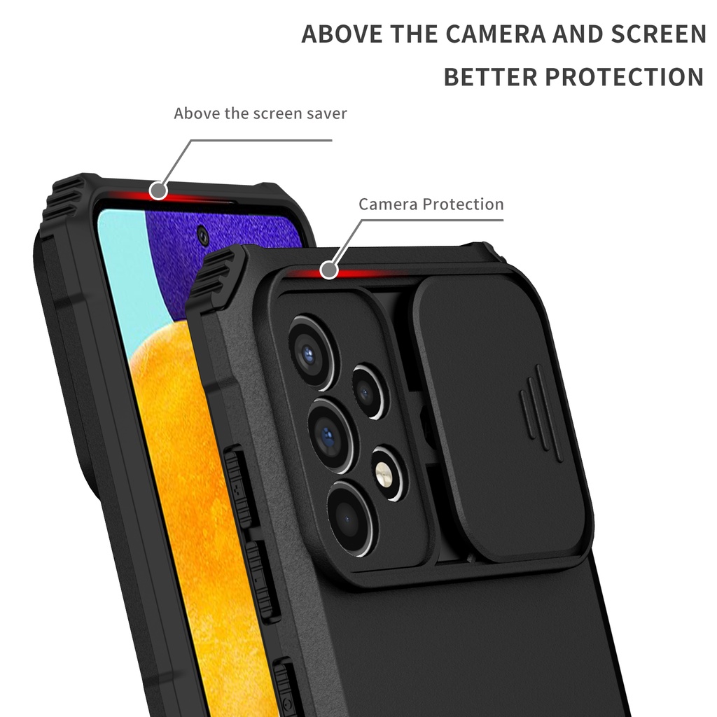 ốp Samsung A52s 5G Shockproof Stand Phone Casing For A52 4G A52 5G A72 A72 5G A42 5G A53 5G A33 5G Slide Camera Lens Protection Shockproof Armor Back Cover