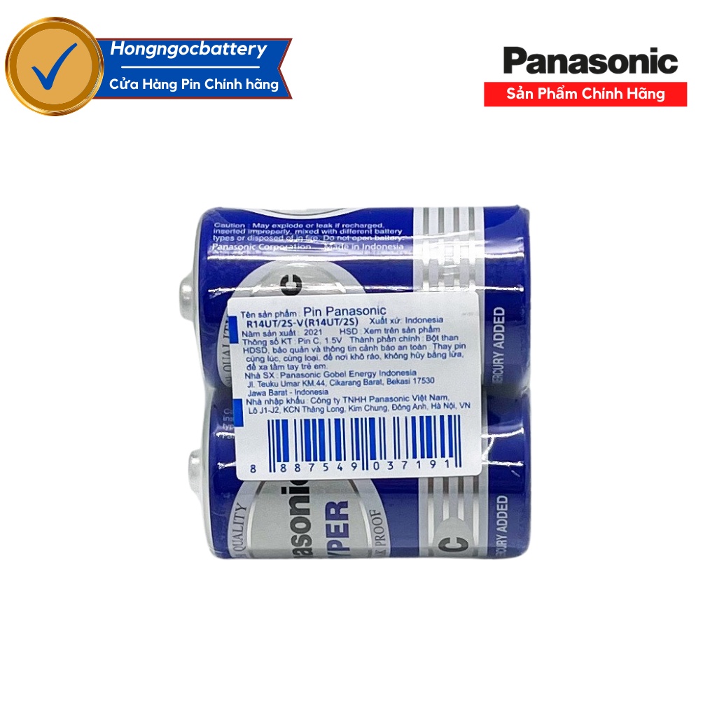 Pin trung ( Pin C ) Panasonic R14UT - Vỉ 2 Viên