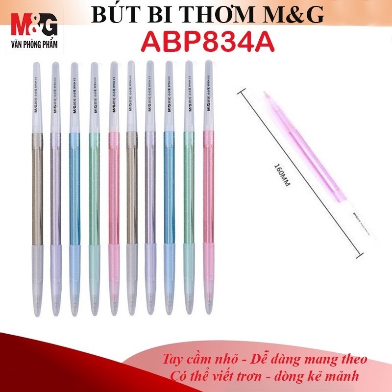 Bút bi mực thơm M&amp;G - ABP12530 / ABP834 mực xanh ngòi 0.5mm - 1 cây