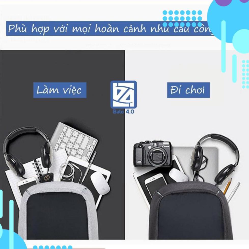 ❤️ Deal Sốc ❤️  Balo nam nữ loại TO chống trộm Có Sạc Điện Thoại, Chống nước, Siêu Nhẹ CN1 màu xám 208200