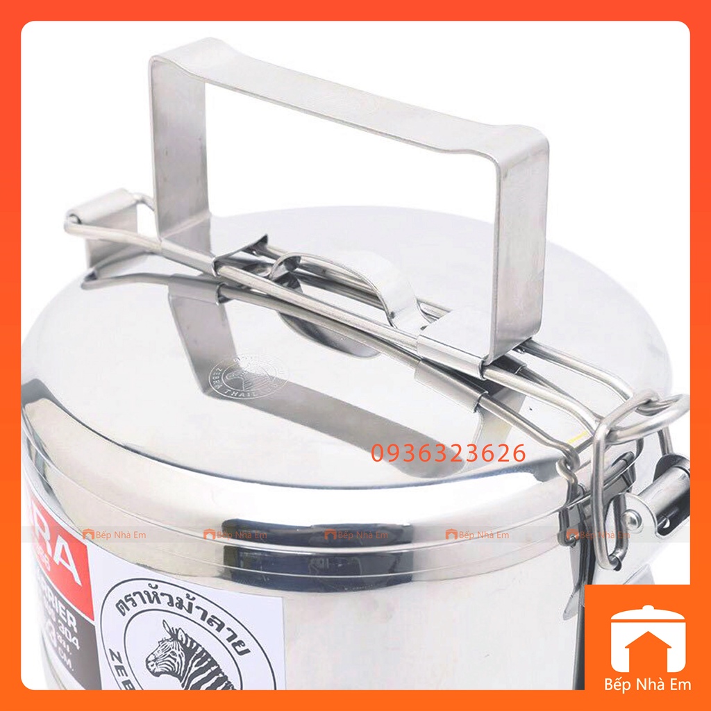 Camen Inox 304 ZEBRA 12cm x 3 Ngăn Cao Cấp 150123 - Hàng Nhập Khẩu Thái Lan