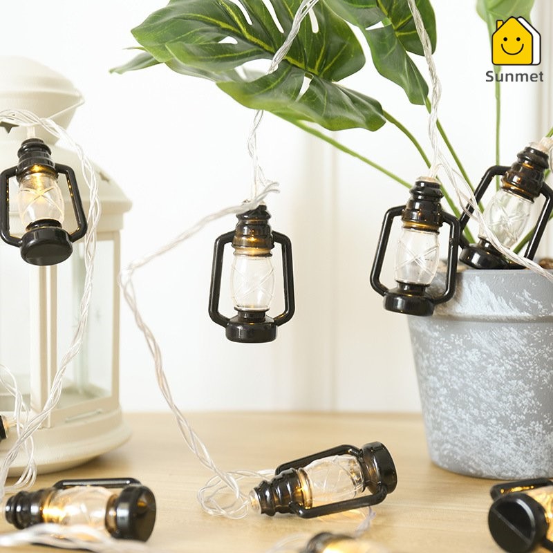 Dây Đèn Led trang trí Hình Đèn Dầu 20 bóng 3M Dễ Thương Thích Hợp decor