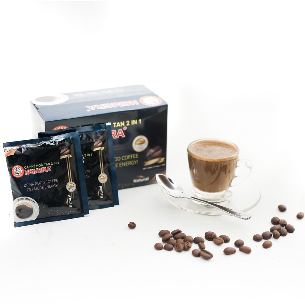 CÀ PHÊ HOÀ TAN ĐEN 2IN1 HEMERA (INSTANT COFFEE 2IN1) | BigBuy360 - bigbuy360.vn