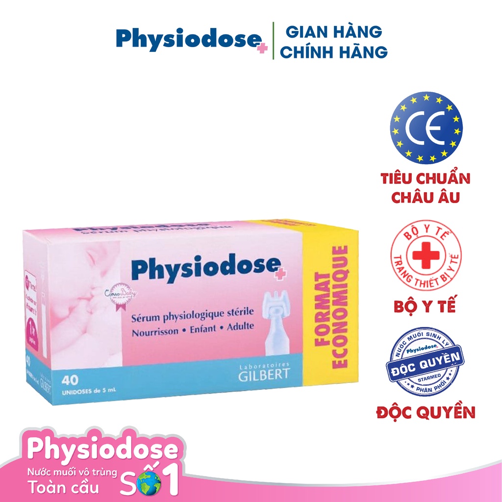 Physiodose - Nước Muối Sinh Lý Pháp / Tép Hồng Vệ sinh răng miệng rơ lưỡi , rửa mũi cho Bé Yêu - DR.PAPIE / DR PAPIE